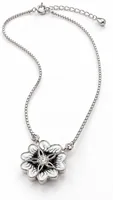 White & Black Floral Resin Art Pendant