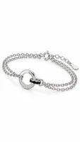 Interlocking Double-Layer Circle Bracelet