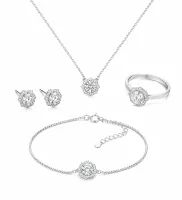 Elegant Floral Crystal Jewellery Set