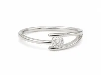 Sterling Silver Round Solitaire  ring