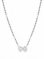 Double Heart Teardrop 925 Sterling Silver Mangalsutra