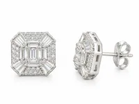 Silver Emerald Glam Earring