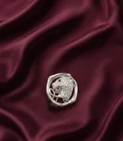 Silver Panther Elegance Lapel Brooch