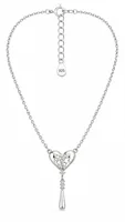 Silver Heart Crystal Drop pandent chain