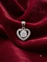 Floating Diamond Halo Heart Pendant