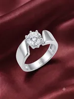 Sculpted Solitaire Statement Ring