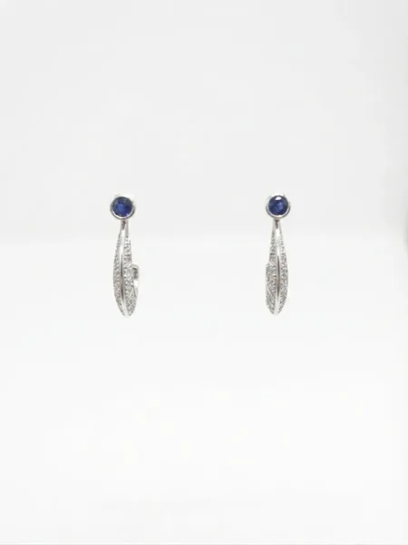 Sapphire Cascade Hoops ​Midnight Teardrop