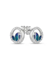 Enchanted Flora Enamel Earrings (Silver & Ocean Blue)