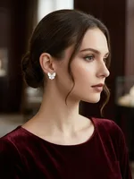 Mother of Pearl Diamond Butterfly Stud Earrings