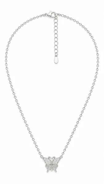 Silver Butterfly Elegance Necklace