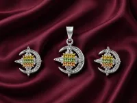 Multicolour Star Pendant & Earring Set