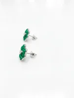 Emerald Clover Stud Earrings