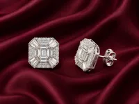 Silver Emerald Glam Earring