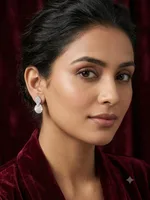 Sparkling Duo-Drop Pave Diamond Halo Earrings