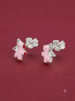 Little Angel Bear Enamel Stud Earrings