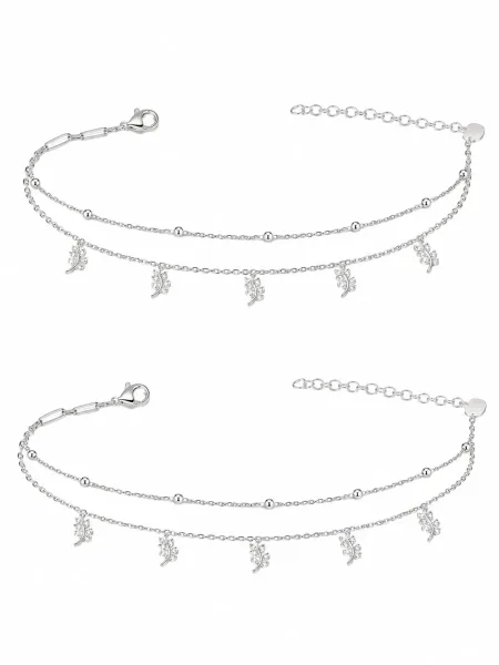 Celestial Leaf Charm Anklet