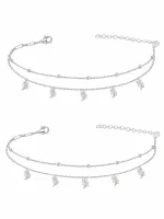 Celestial Leaf Charm Anklet