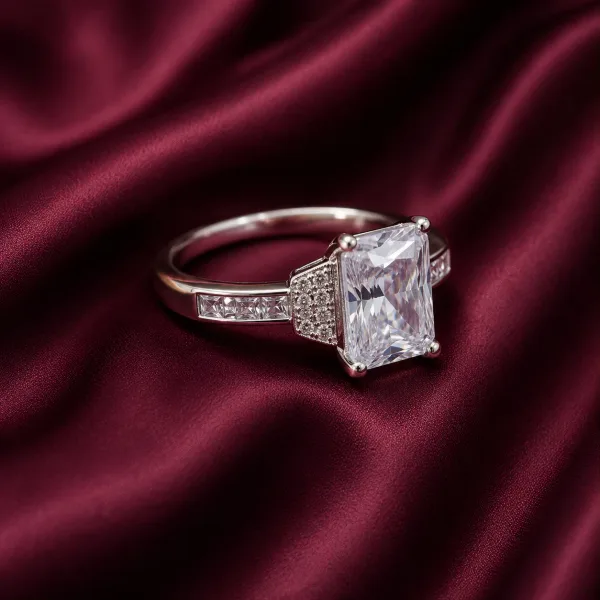 Elegant Emerald-Cut Solitaire Ring