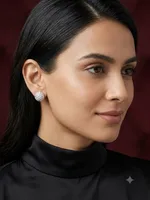 Luxe Pavé Diamond Dome Stud Earrings (Diamond Cluster Tops)
