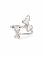 Butterfly Heart Pearl Ring