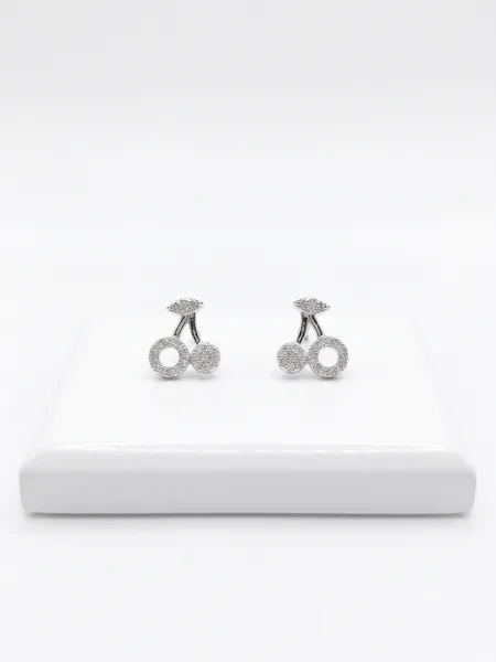 Sparkling Cherry Diamond Stud Earrings