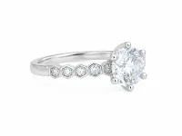 Classic Round Solitaire Silver Ring