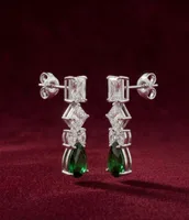 Emerald Tear Cascading Crystal Drop Earrings