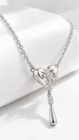 Silver Heart Crystal Drop pandent chain