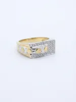 Gold & Silver Geometric Panel Ring