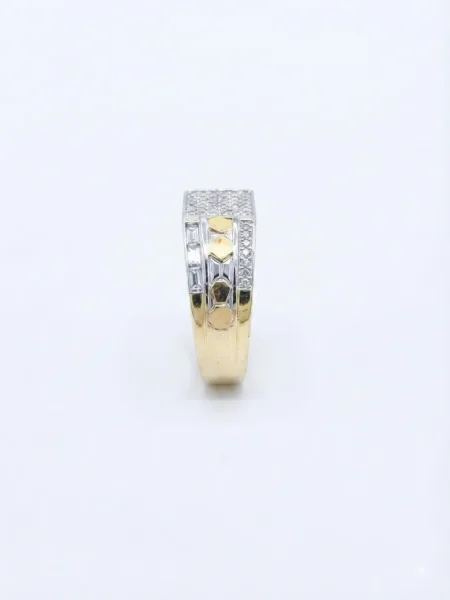 Gold & Silver Geometric Panel Ring