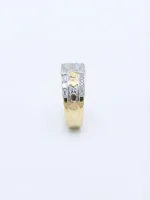 Gold & Silver Geometric Panel Ring