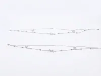 Silver Double-Layer Heart & Heartbeat Anklet