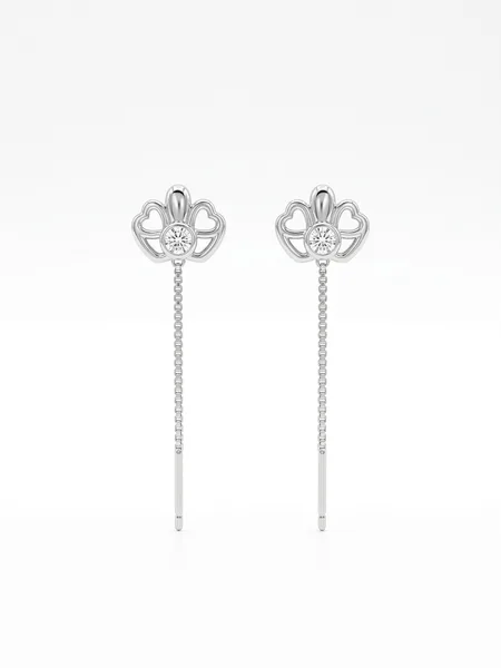 (Alternative: Regal Solitaire Crown Dangle Pull-Through Earrings