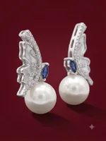 The Papillon Pearl Drop Earrings (or Enchanted Butterfly Pearl Studs)