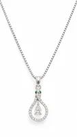 Silver Emerald Teardrop pandent chain
