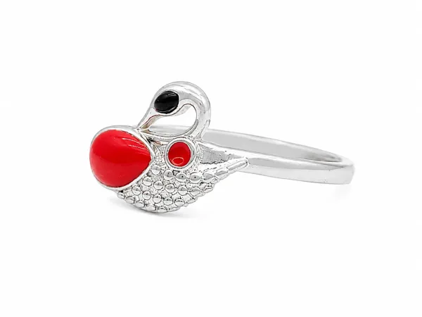 Red Swan Love Kids Ring