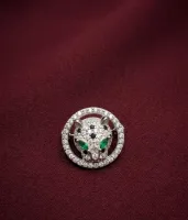 Emerald-Eyed Panther Collar Brooch / Lapel Pin