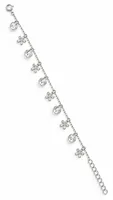 Silver Crystal Charm Anklet