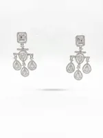 Art Deco Geometric Chandelier Diamond Earrings