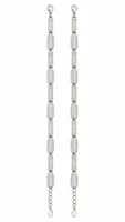 Silver Geometric Link Chain Anklet