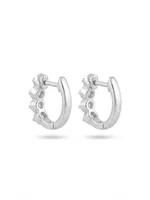 Diamond Graduated Bezel Huggie Hoop Earrings