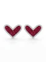 Ruby Romance Heart Earrings