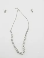 Classic CZ Stone Tennis Necklace and Earrings Set