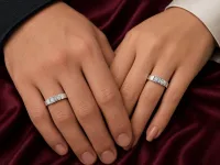 Heart Charm Couple Ring
