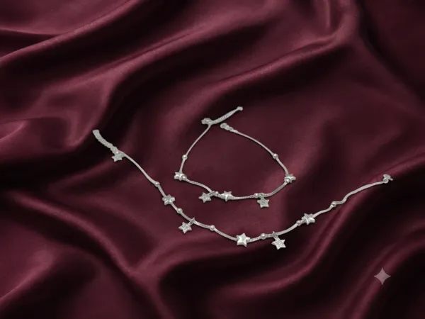 Silver Star Charm Anklet