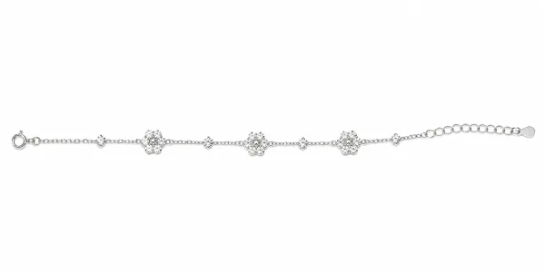Crystal Floral Charm Bracelet