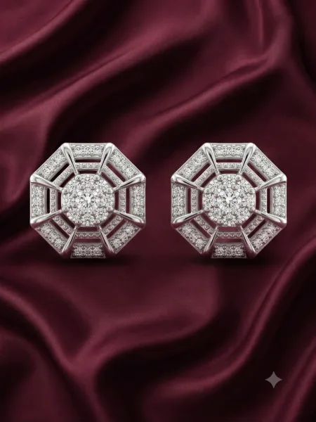 Hexa Radiance Stud Earrings