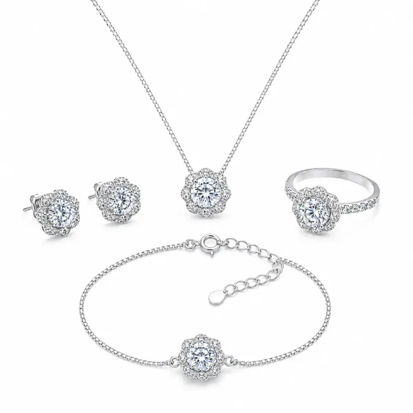 Floral Sparkle Crystal Jewellery Set