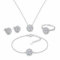 Floral Sparkle Crystal Jewellery Set
