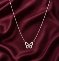 Dainty Crystal Butterfly Pendant
